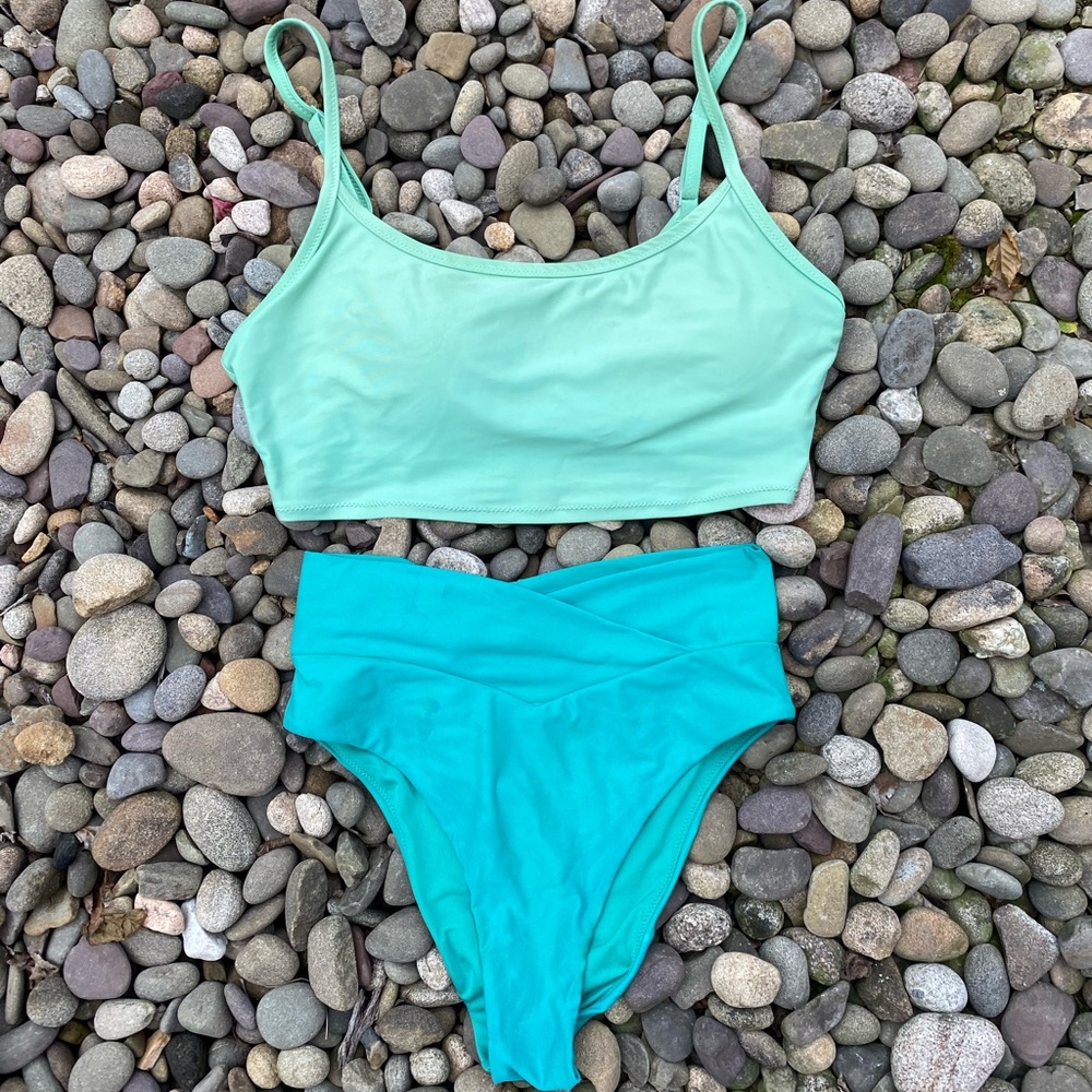 Aerie green high waisted bikini